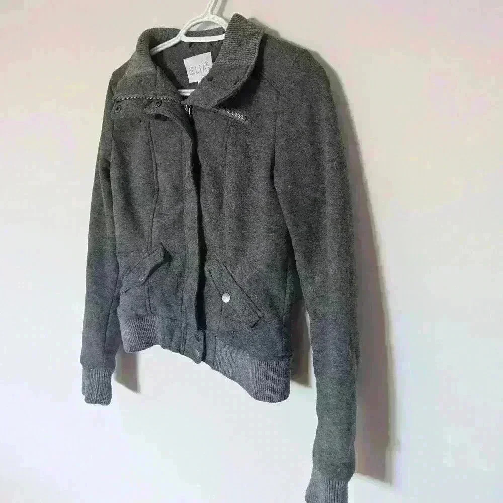 dELiA*s, zip up sweatshirt, jacket, Gray, Size Small - Picture 8 of 12